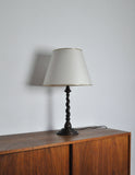 Vintage Oak Wood Barley Twist Table Lamp