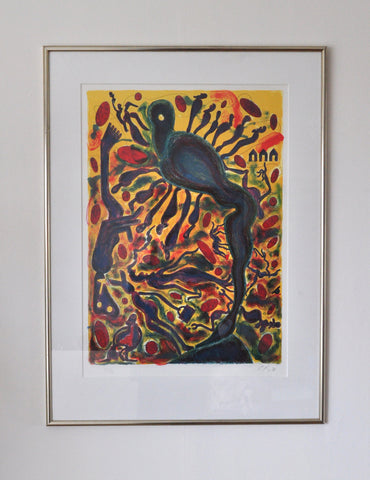 Danish Lithograph by Bjørn Nørgaard, framed, signed and numbered