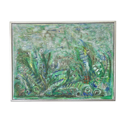 Abstract impressionism painting - Movement. Green Growth