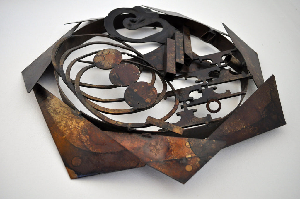 Wall sculpture in metal by Henrik Horst, Denmark. Scandinavian