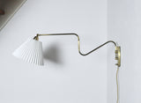 Danish Brass Swing Arm Wall Lamp, 1950s