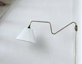 Danish Brass Swing Arm Wall Lamp, 1950s