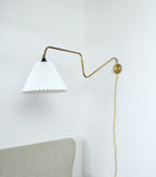 Danish Brass Swing Arm Wall Lamp, 1950s