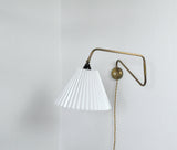 Danish Brass Swing Arm Wall Lamp, 1950s