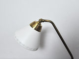 Swedish Table Lamp in Brass and White Metal, EWÅ Värnamo, 1950s