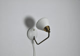 Swedish Table Lamp in Brass and White Metal, EWÅ Värnamo, 1950s