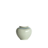 Elegant porcelain vase, light blue and gold on off-white, Denmark 1950s