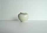 Elegant porcelain vase, light blue and gold on off-white, Denmark 1950s