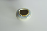 Elegant porcelain vase, light blue and gold on off-white, Denmark 1950s