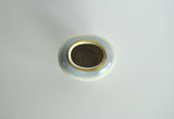 Elegant porcelain vase, light blue and gold on off-white, Denmark 1950s