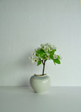 Elegant porcelain vase, light blue and gold on off-white, Denmark 1950s