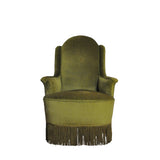 Danish Art Deco Chair in Green Velvet, early 1900s