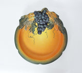 Danish Hand-crafted Art Nouveau Grape Decorated Platter by P. Ipsens Enke