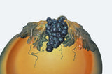 Danish Hand-crafted Art Nouveau Grape Decorated Platter by P. Ipsens Enke
