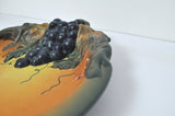 Danish Hand-crafted Art Nouveau Grape Decorated Platter by P. Ipsens Enke