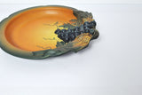 Danish Hand-crafted Art Nouveau Grape Decorated Platter by P. Ipsens Enke