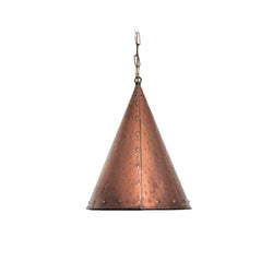 Handcrafted Danish cone shaped copper pendent lamp by Th. Valentiner.