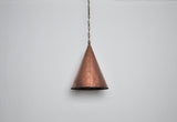 Handcrafted Danish cone shaped copper pendent lamp by Th. Valentiner.