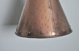 Handcrafted Danish cone shaped copper pendent lamp by Th. Valentiner.