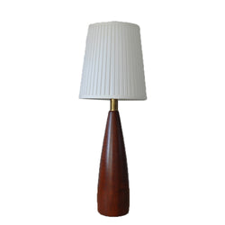 Danish turned teak table lamp