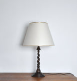 Vintage Oak Wood Barley Twist Table Lamp