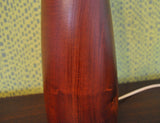 Danish turned teak table lamp