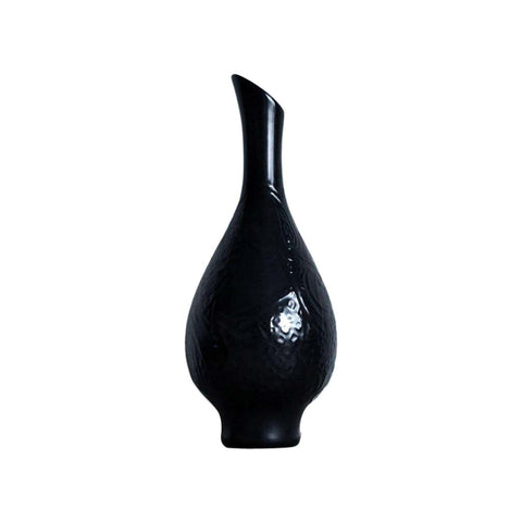 Mari Simmulson stylistically pure vase with a semi matte black glaze