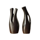 Swedish black glazed ceramic vases by Lillemor Mannerheim, set of 2