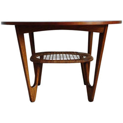 Teak Coffee Table with caned Rack designed by Kurt Østervig
