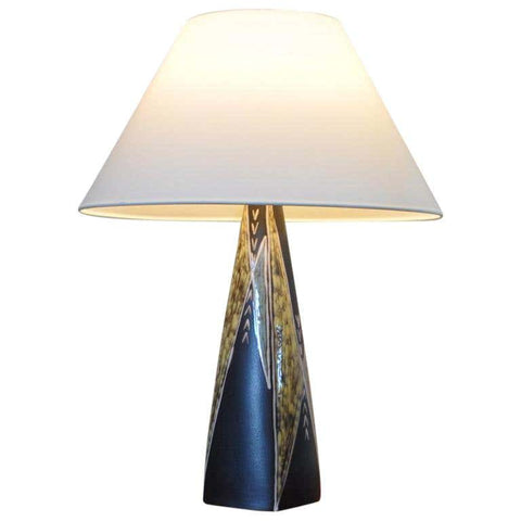Large ceramic table lamp by Svend Aage Jensen for Søholm, 1950s