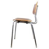 Danish dining chair by Duba, Teak and chromed steel