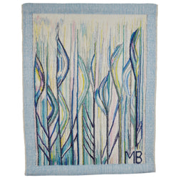 Handwoven Danish abstract tapestry from the 1980s