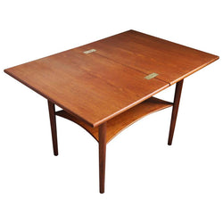 Danish Mid-Century Occasional Teak Folding Side Table by Børge Mogensen, 1950s