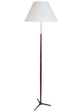 Danish Modern Teak floor lamp with brass details, 1960s