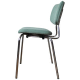 Danish side chair by Duba, chromed frame and new Kvadrat Upholstery