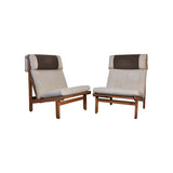 Pair of Danish Lounge Chairs in Pitch Pine by Bernt Petersen