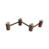 Danish Modern Folding Candleholder in Wood and Aluminium, 1960s
