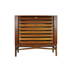 Danish Modern Teak Tambour File Cabinet, 1960s