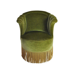 Danish Art Deco Chair in Green Velvet, 1920s-1930s