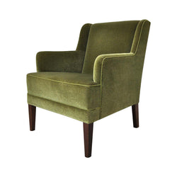 Danish Mid-Century Modern Lounge Chair in Green Velvet, 1950s