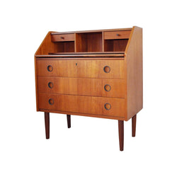 Scandinavian Modern Teak Secretaire, Chest of Drawers, 1970s