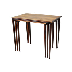 Scandinavian Modern Rosewood Nesting Tables with Drumstick Legs
