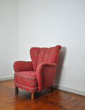 Danish Midcentury High Back Lounge or Club Chair, 1940s