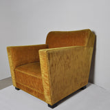 Early midcentury Lounge Chair in original velvet upholstery