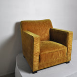 Early midcentury Lounge Chair in original velvet upholstery
