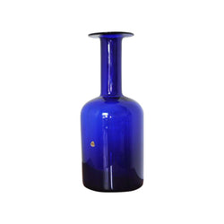 Scandinavian Modern Cobalt Blue Vase by Otto Brauer for Holmegaard Denmark 1960s