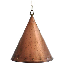 Cone Shaped Handcrafted Copper Pendant from Denmark, 1970s