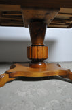 Swedish Art Deco rectangular golden elm end or side table with a detailed pedestal base