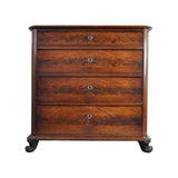 19th Century Danish Walnut Commode or Chest of Drawers Featuring Lions Paw Feet