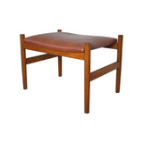 Danish Modern Oak and Leather Ottoman by Spøttrup Møbelfabrik